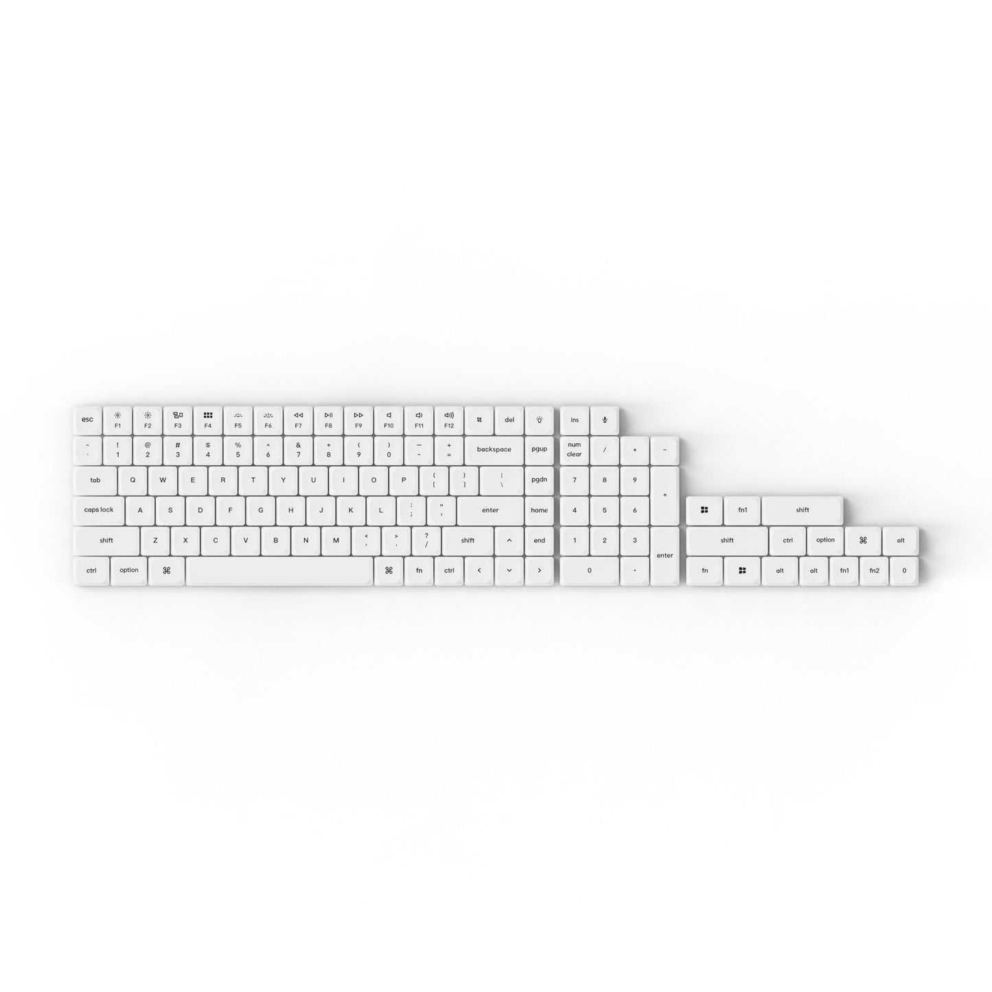 Low Profile Double Shot PBT LSA Keycap Set Version 1