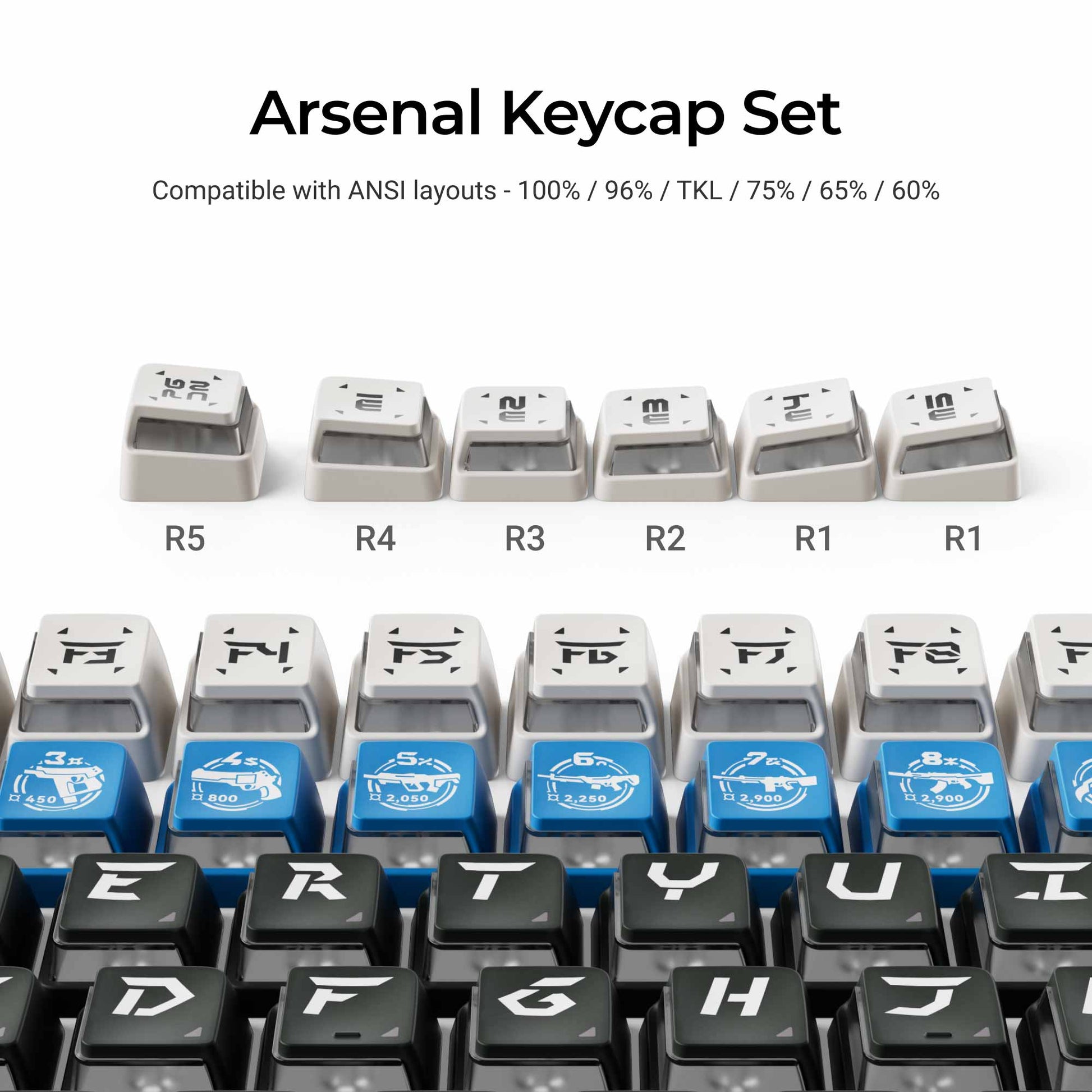 Arsenal - Nuclear Power Shine-through Dye-Sub PBT Full Keycap Set