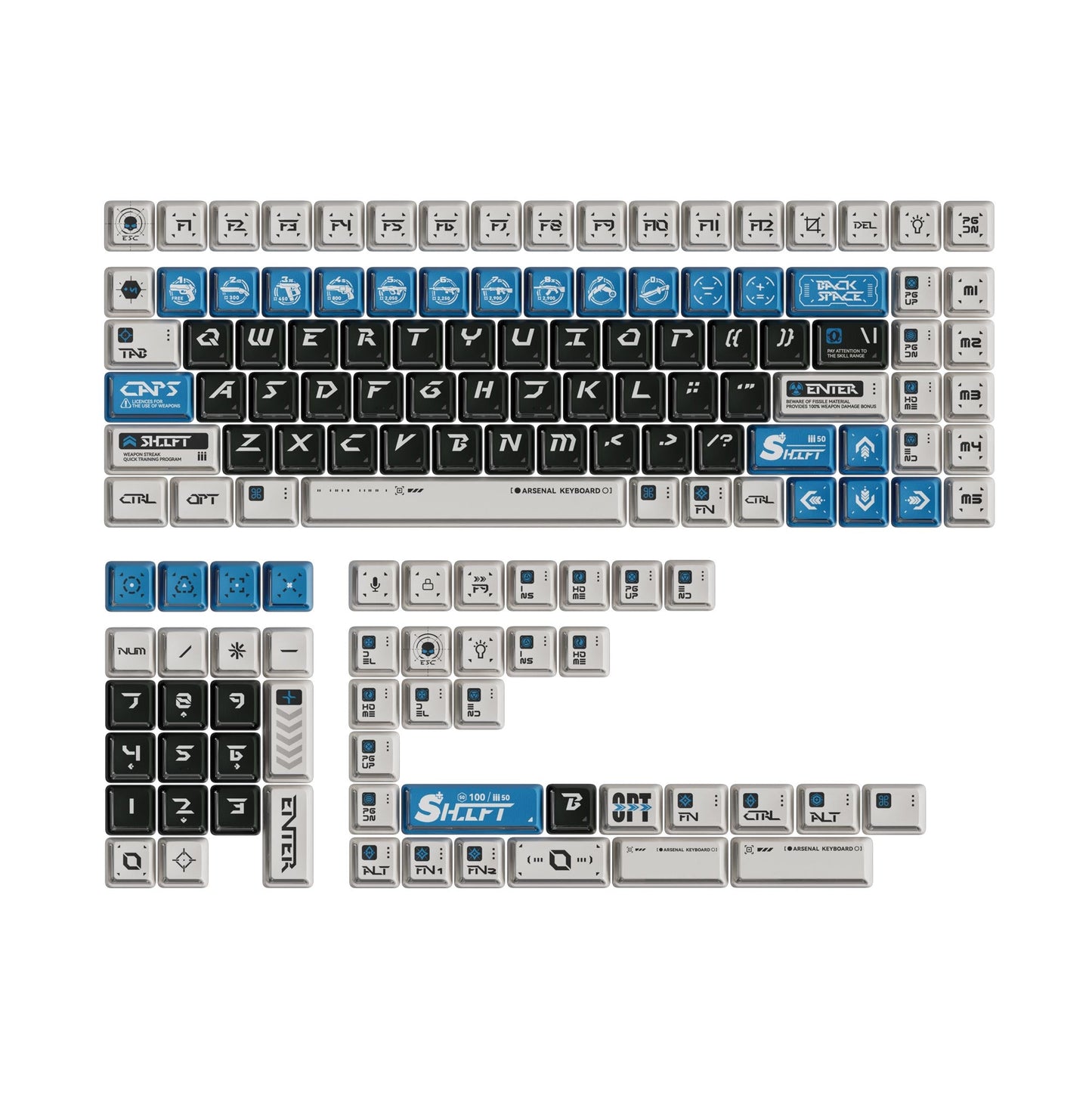 Arsenal - Nuclear Power Shine-through Dye-Sub PBT Full Keycap Set