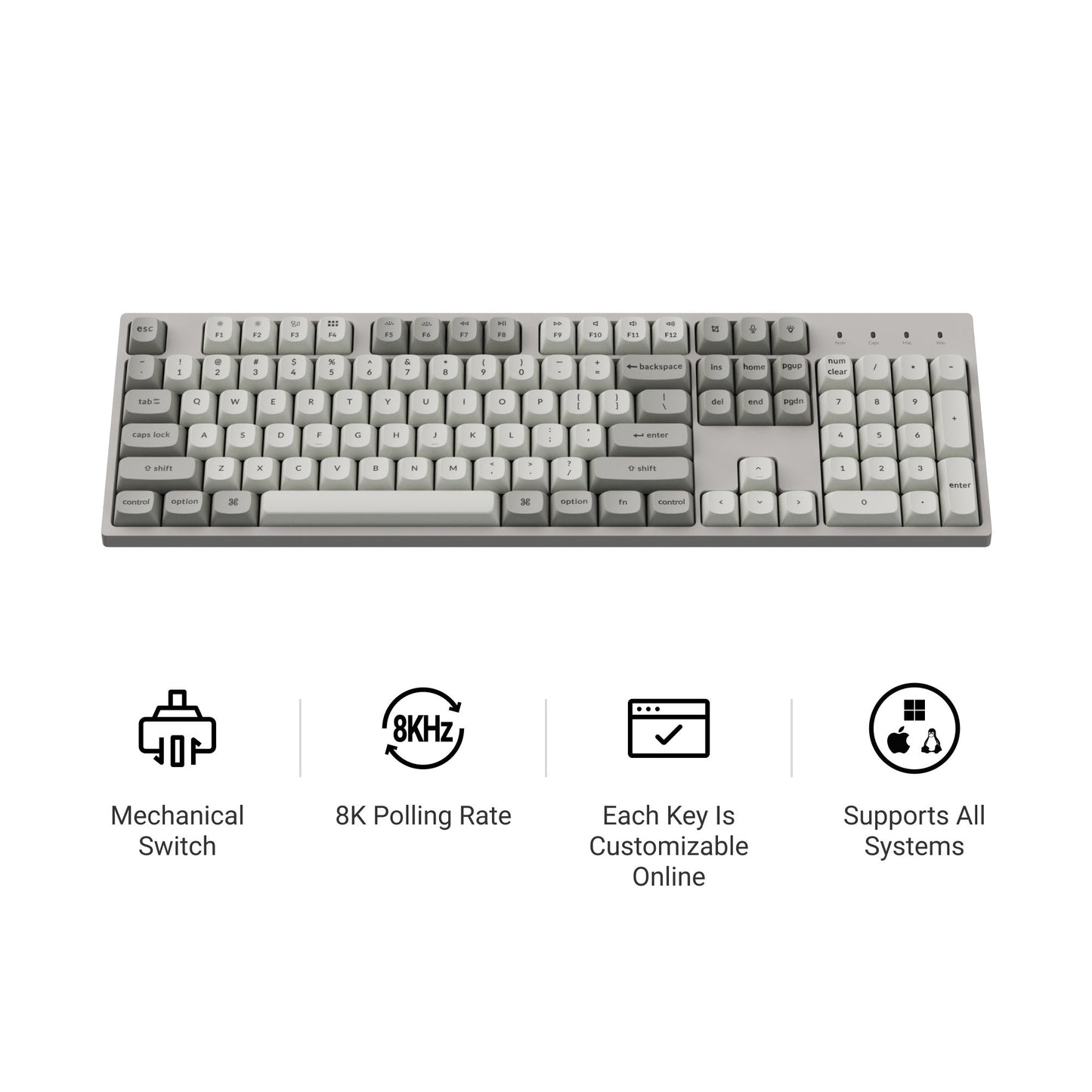 Keychron C2 Pro 8K QMK Wired Custom Mechanical Keyboard