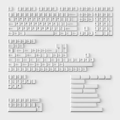 Cherry Profile Double - Shot PBT Full Set Keycaps - Black on White - Bow