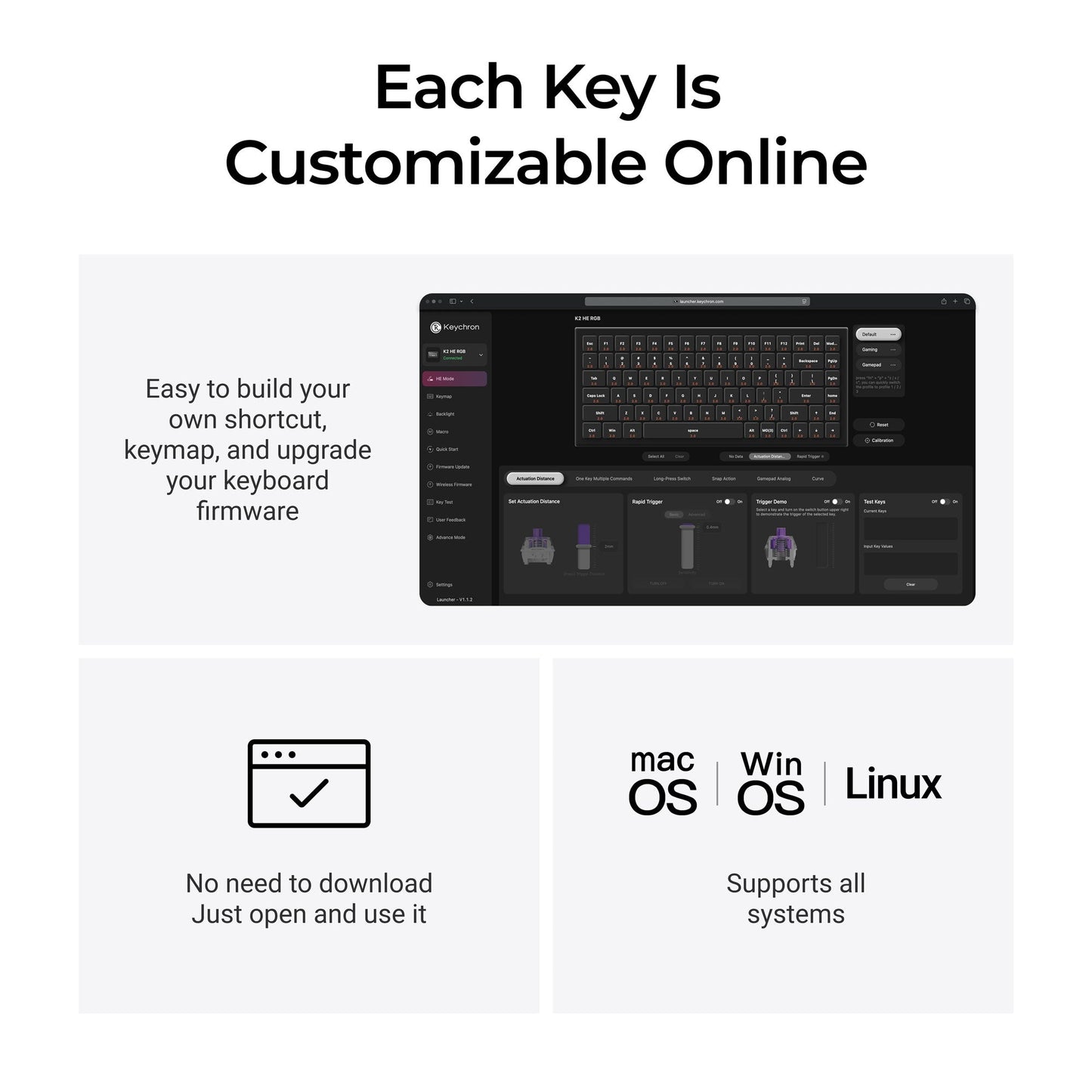 Keychron K2 HE Wireless Magnetic Switch Custom Keyboard - All-Wood Special Edition