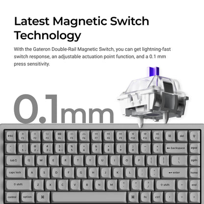 Keychron K2 HE Wireless Magnetic Switch Custom Keyboard - Concrete Edition