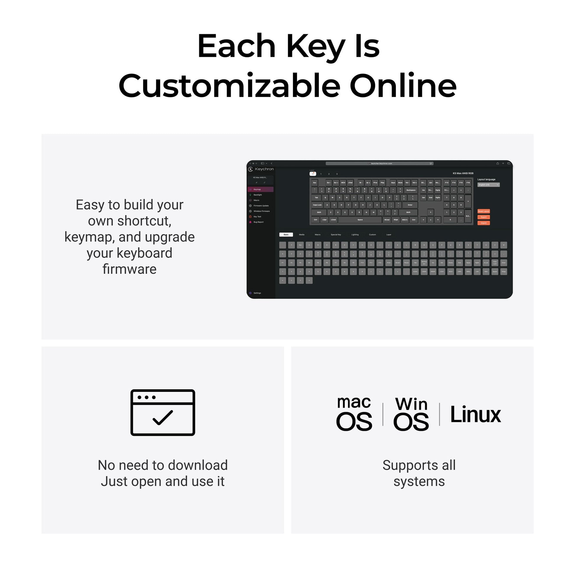 Keychron K5 Max QMK/VIA Wireless Custom Mechanical Keyboard