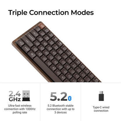 Keychron K3 Max QMK Wireless Custom Mechanical Keyboard - All-Wood Special Edition