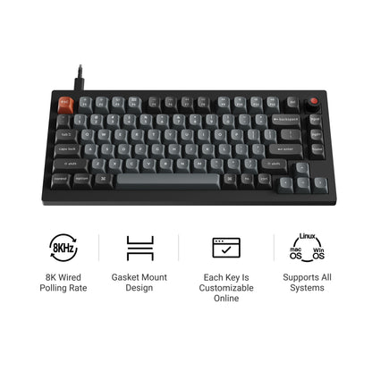 Keychron V1 8K QMK Wired Custom Mechanical Keyboard