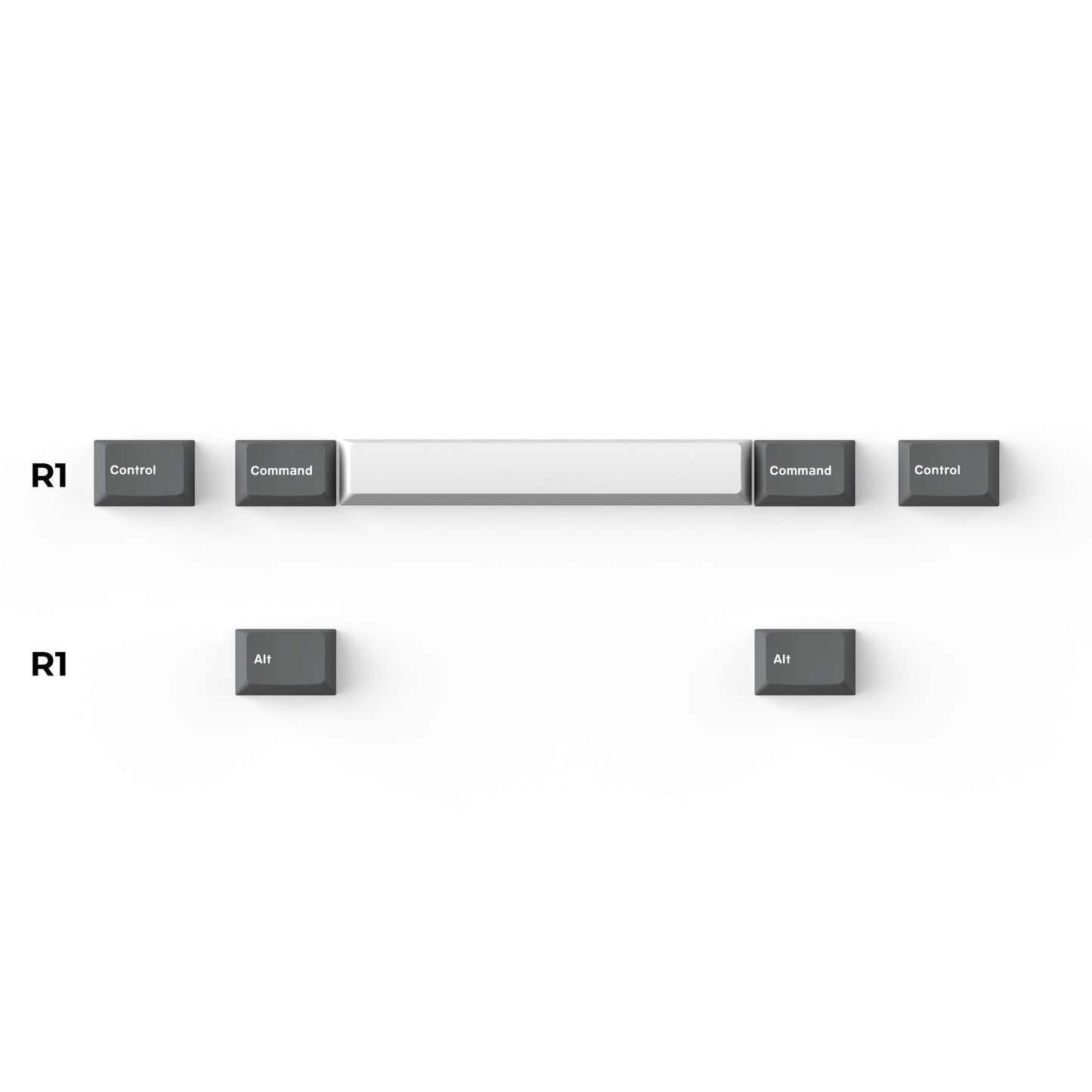 Cherry Profile Double - Shot PBT Full Set Keycaps - Grey, White, and Blue