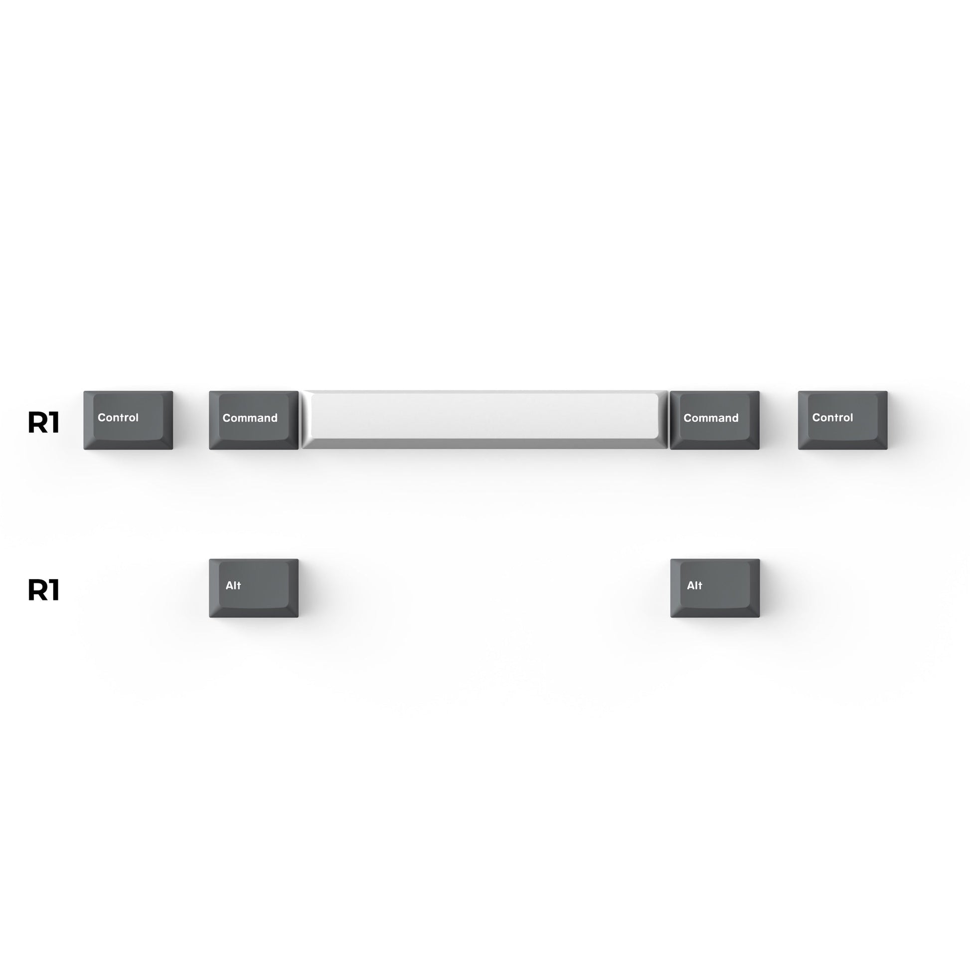 Cherry Profile Double - Shot PBT Full Set Keycaps - Grey, White, and Blue