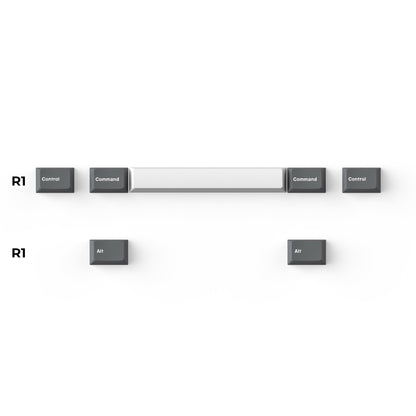 Cherry Profile Double - Shot PBT Full Set Keycaps - Grey, White, and Blue