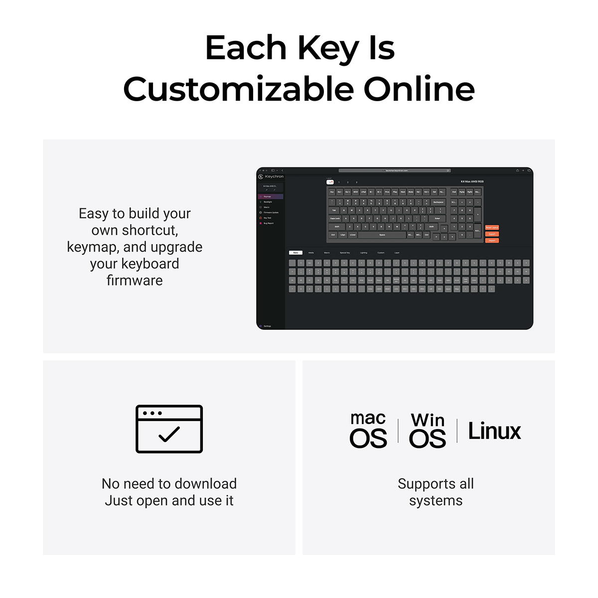 Keychron K4 Max QMK Wireless Mechanical Keyboard ISO Layout Collection