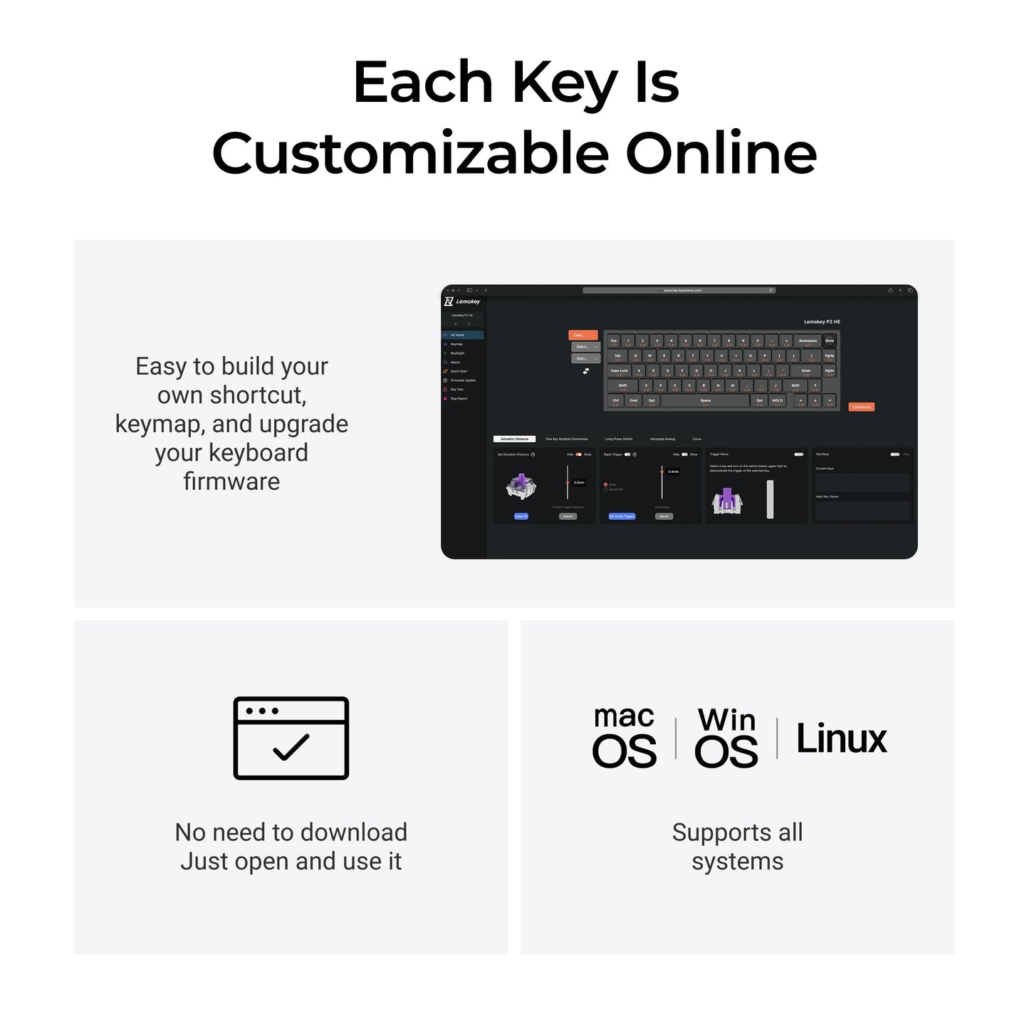 Lemokey P2 HE Wireless Magnetic Switch Custom Gaming Keyboard