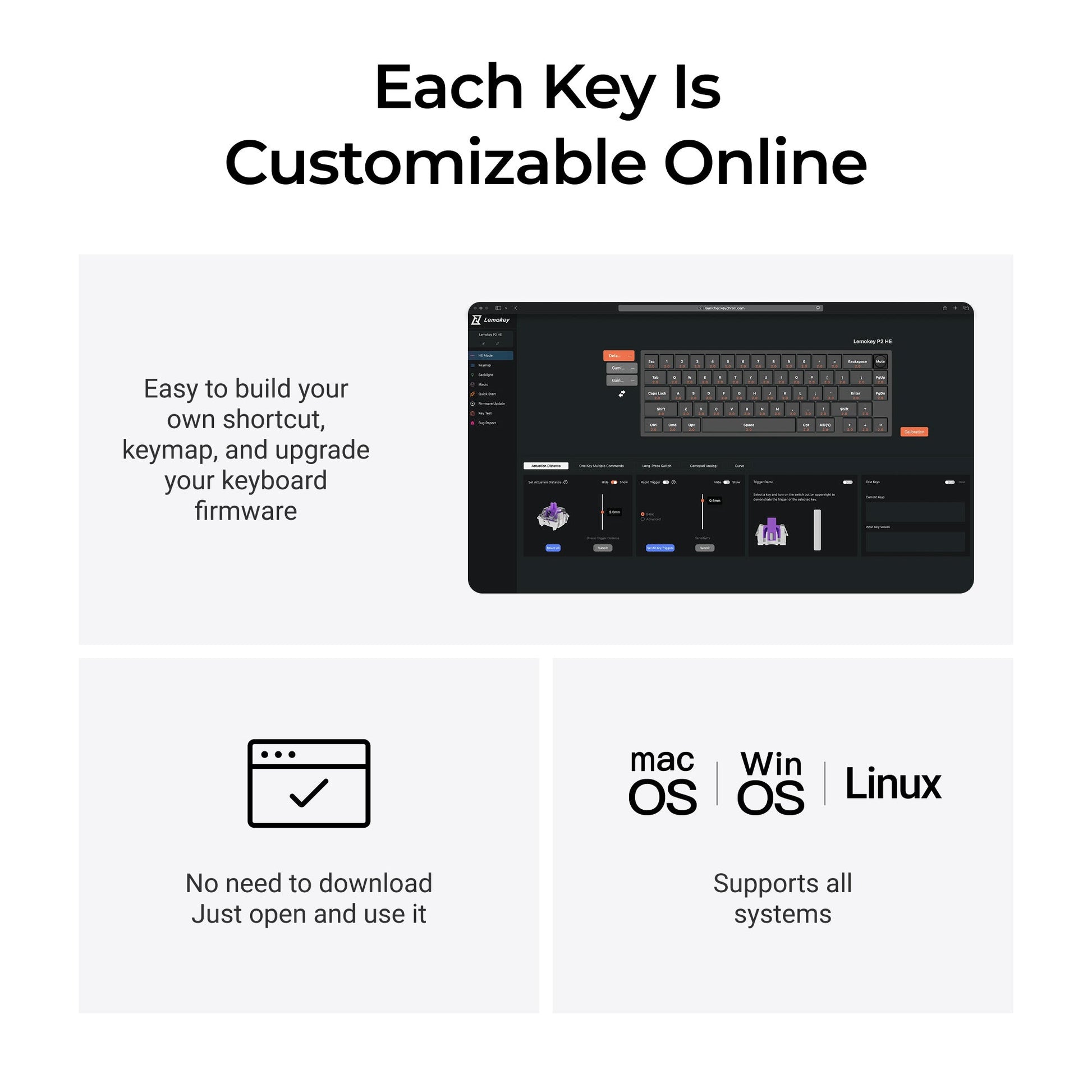 Lemokey P2 HE Wireless Magnetic Switch Custom Gaming Keyboard