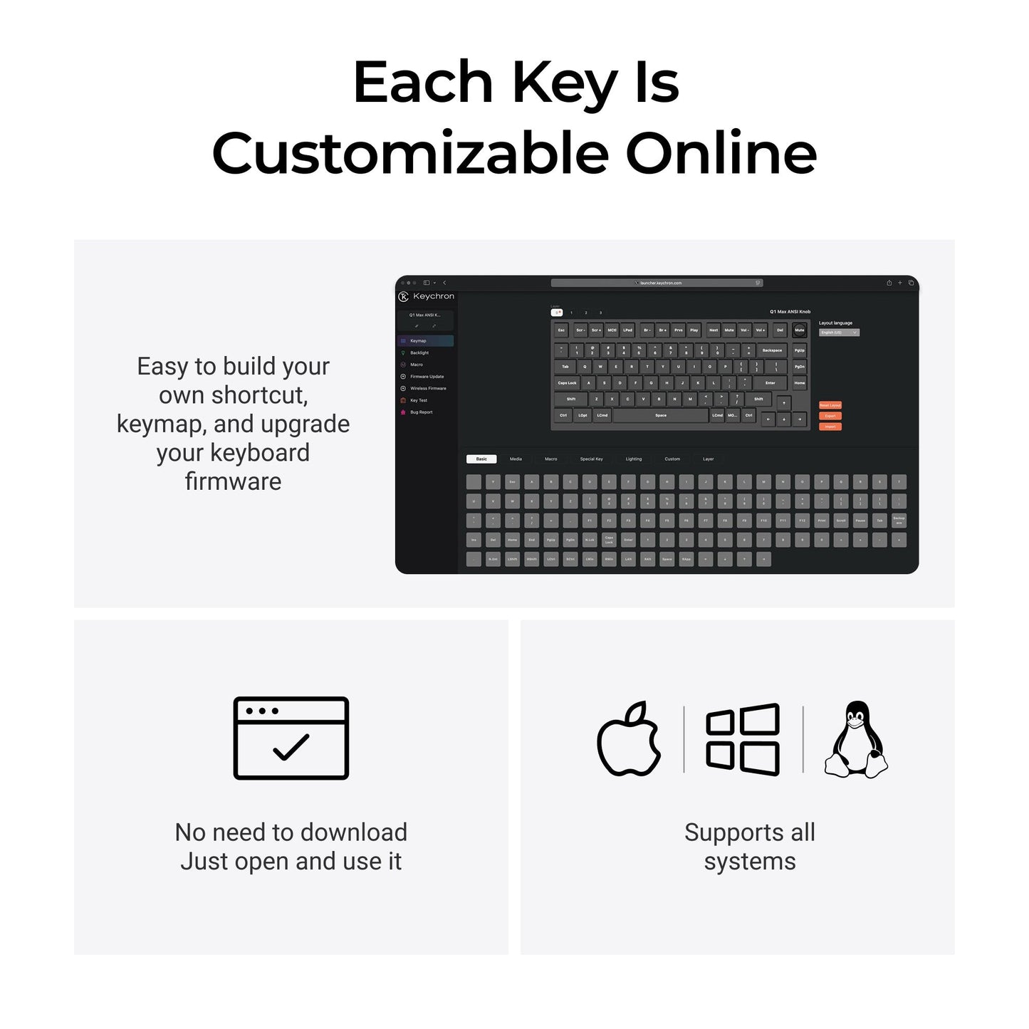 Keychron Q1 Max QMK/VIA Wireless Custom Mechanical Keyboard