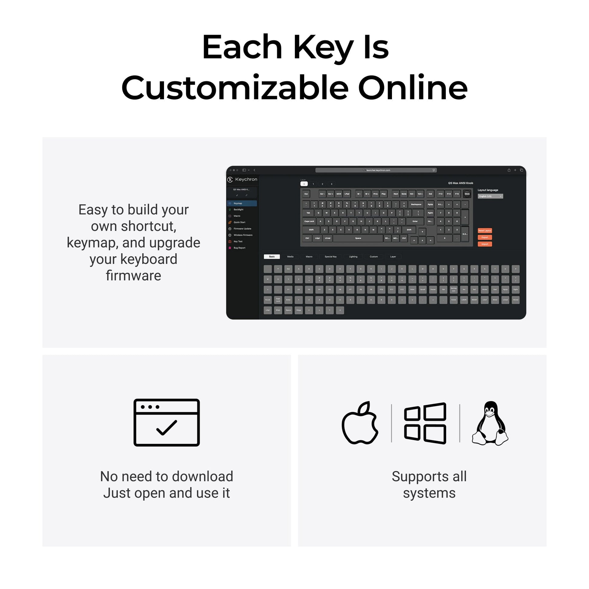 Keychron Q5 Max QMK/VIA Wireless Custom Mechanical Keyboard