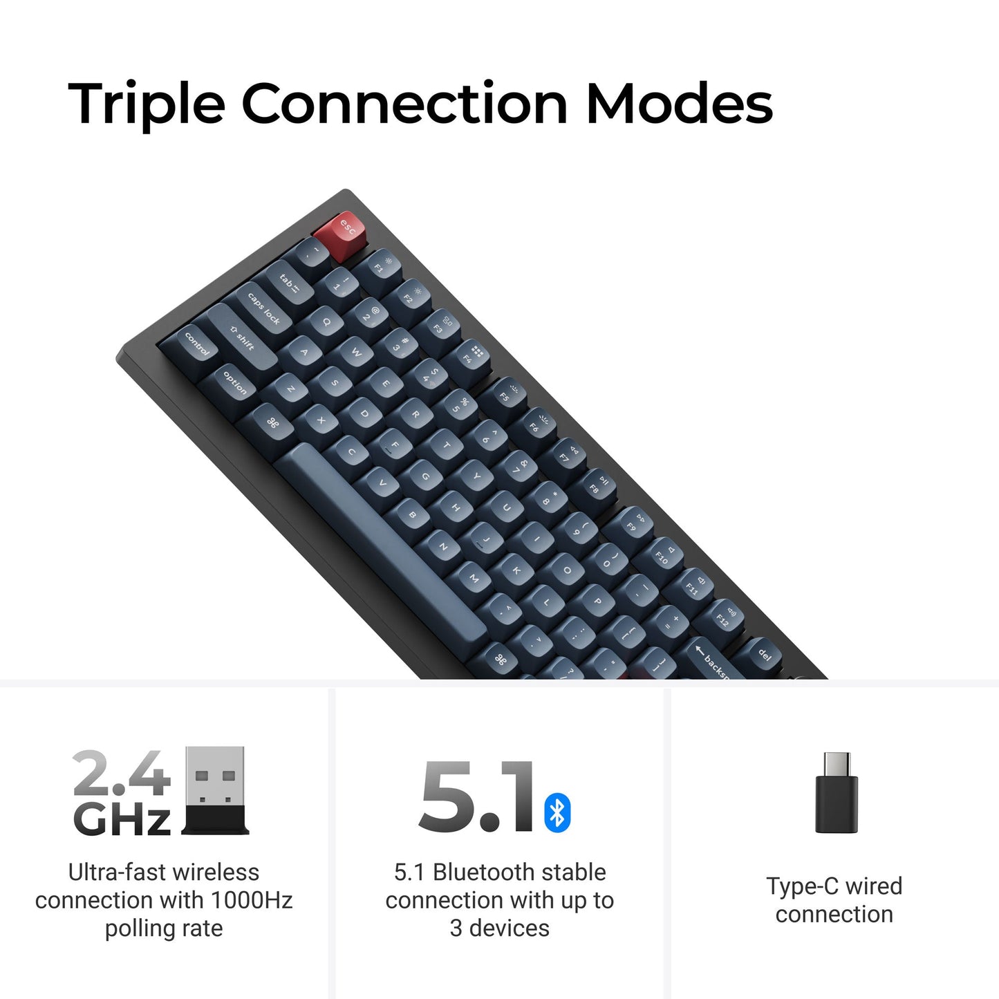 Keychron V1 Max QMK/VIA Wireless Custom Mechanical Keyboard